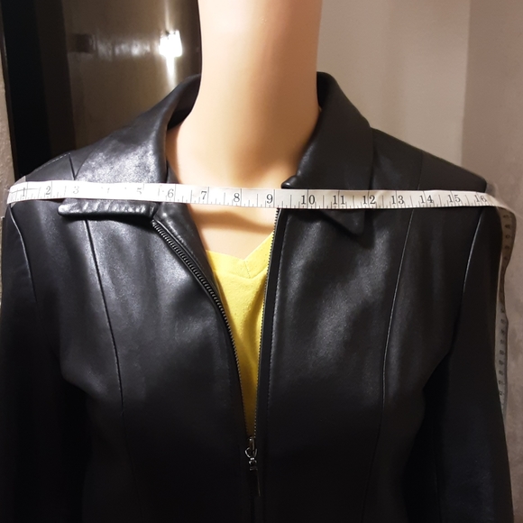 ANN TAYLOR Black Jacket Leather - Picture 6 of 11